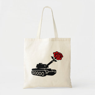 Tote Bag Rose floral Tank anti-pacifisme de guerre