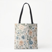 Rose florale bleue et rose vintage