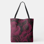 Tote Bag Rose foncé magenta rouge bordeaux (Dos)