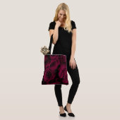 Tote Bag Rose foncé magenta rouge bordeaux (Sur le modèle)