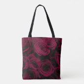 Tote Bag Rose foncé magenta rouge bordeaux (Dos)