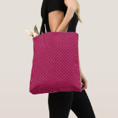 Tote Bag Rose framboise et points blancs (De près)