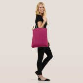 Tote Bag Rose framboise et points blancs (Sur le modèle)