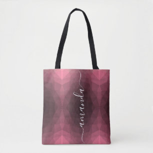 Tote Bag Rose Géométrique Personnalisée