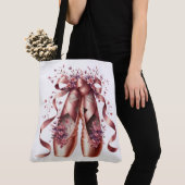 Tote Bag Rose Gold Ballet Slippers Large Shoulder Tote (De près)