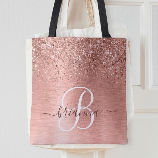 Tote Bag Rose Gold brossé Parties scintillant métallique No