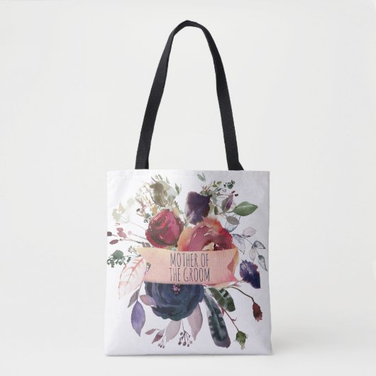 Tote Bag Rose Gold Burgundy Marine Mère Groom (Devant)