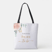 Tote Bag Rose gold floral élégant écriture pour future mari (Dos)