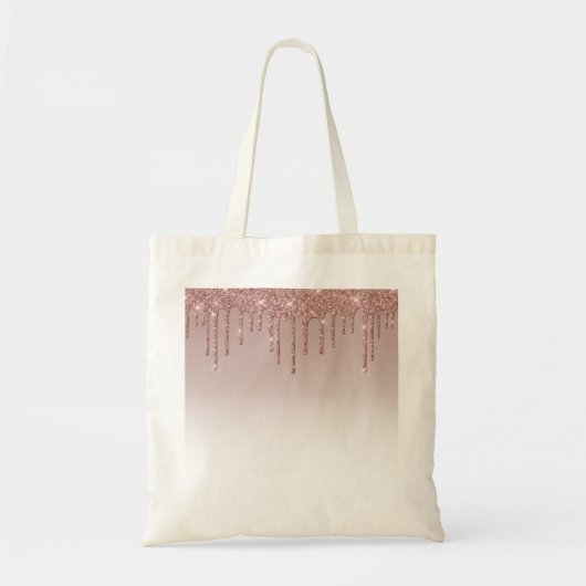 Tote Bag Rose Gold Glitter Liquide Drips (Devant)
