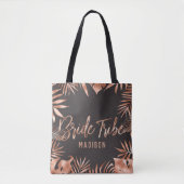 Tote Bag Rose Gold & Grey Tropical Palm Feuille Bride Tribe (Devant)