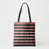 Tote Bag Rose Gold | Impression personnalisée sur rayures (Devant)