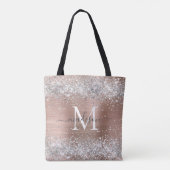 Tote Bag Rose Gold Parties scintillant Argent Monogramme mé (Dos)