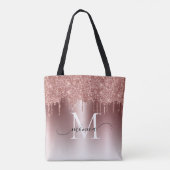 Tote Bag Rose Gold Parties scintillant Drives Nom du monogr (Dos)