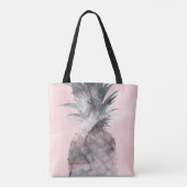 Tote Bag Rose Gold Pink Tropical Summer Pineapple Glam (Dos)