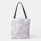 Tote Bag Rose Gold Rose Marbre Moderne Chic Tendance (Dos)