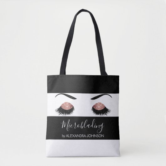 Tote Bag Rose Gold Sparkly Parties scintillant Moderne Micr (Devant)