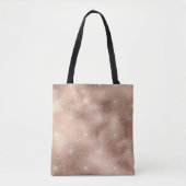 Tote Bag Rose Gold White Spiderwebs Motif Halloween (Devant)