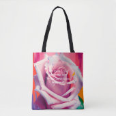 Tote Bag Rose gras en fleurs poème Bohemian Artsy (Devant)
