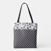 Tote Bag Rose gris charbon Polka Dot Monogramme (Dos)