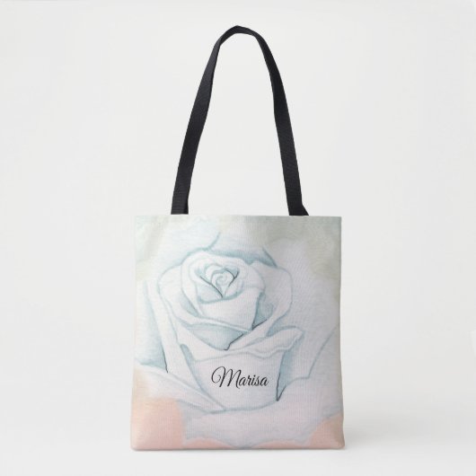 Tote Bag Rose gris clair (Devant)