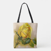 Tote Bag Rose jaune Antique Vintage Imprimer Art (Dos)