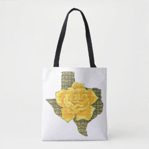 Tote Bag Rose Jaune Du Texas Motif Flower