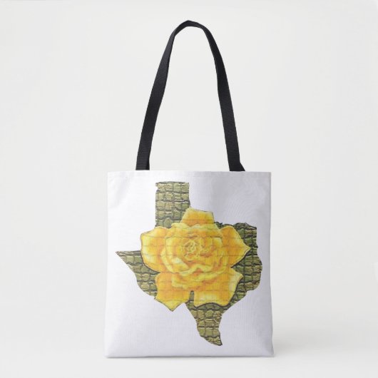 Tote Bag Rose Jaune Du Texas Motif Flower (Devant)