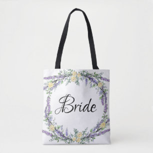 Tote Bag Rose jaune lavande et Eucalyptus