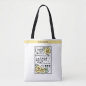 Tote Bag Rose jaune | Mizpah | Personnalisé (Devant)