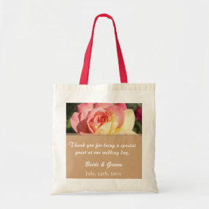 Tote Bag Rose & jaune rose rose fleur mariage faveur merci