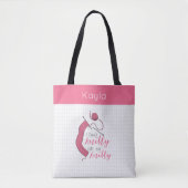 Tote Bag Rose Je Me Sens Knitty, Oh Tellement Knitty (Devant)