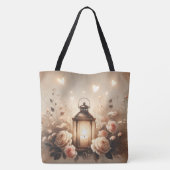 Tote Bag Rose Lantern Glow Bouquet (Dos)