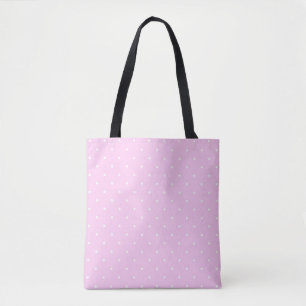 Tote Bag Rose lavande avec des points blancs