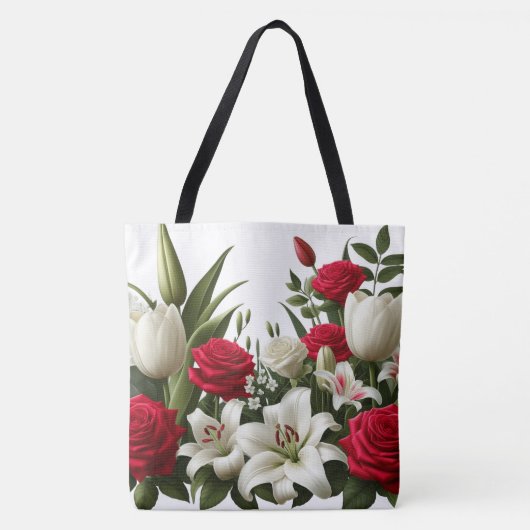 Tote Bag Rose lily motif (Devant)