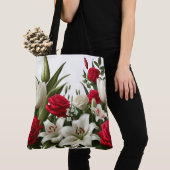 Tote Bag Rose lily motif (De près)