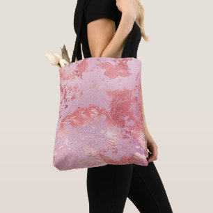 Tote Bag Rose métallisé pailleté glamour