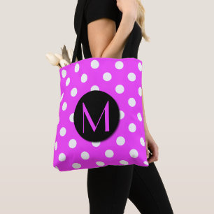 Tote Bag Rose mignon de monogramme de pois
