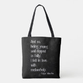 Tote Bag Rose mort gothique et citation de Poe (Dos)