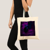 Tote Bag Rose noir éffrayant, araignées noires, violet, ZSG (Devant (produit))