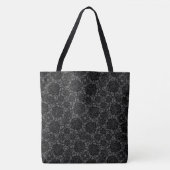 Tote Bag Rose noir Faux Lace (Devant)
