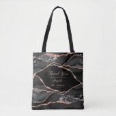 Tote Bag Rose noir Or Fondu Agate Mariage Merci (Devant)