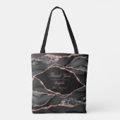 Tote Bag Rose noir Or Fondu Agate Mariage Merci (Dos)