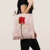 Tote Bag Rose noir rouge (De près)
