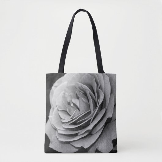 Tote Bag Rose noire et blanche (Devant)