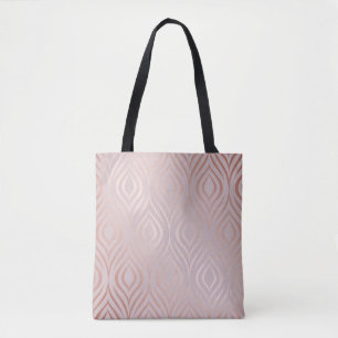 Tote Bag Rose or géométrique motif transparent