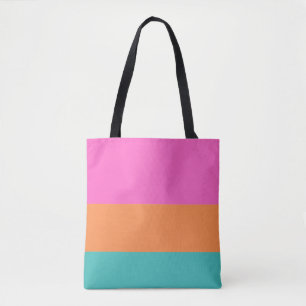 Tote Bag Rose, Orange et Bleu Grandes Tailles Moderne Minim