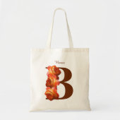 Tote Bag Rose orange Monogramme initial B Votre nom (Devant)