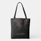 Tote Bag Rose Parties scintillant Or Élégant Script glamour (Dos)