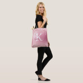 Tote Bag Rose Parties scintillant or étincelle Monogramme m (Sur le modèle)
