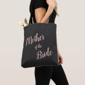 Tote Bag Rose Pêche Écriture Moderne Mère de la Mariée (De près)